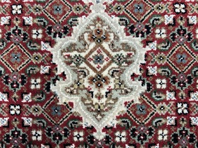6’ Diameter Hand-knotted Wool Round Area Rug - Handmade Carpet 6x6 Burgandy Mahi Design