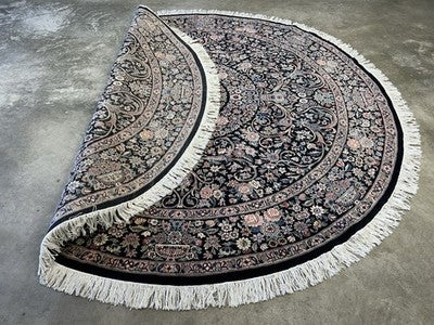 8’ Diameter Fine Hand-knotted Wool Round PakPersian Area Rug - Handmade Carpet 8x8 Black