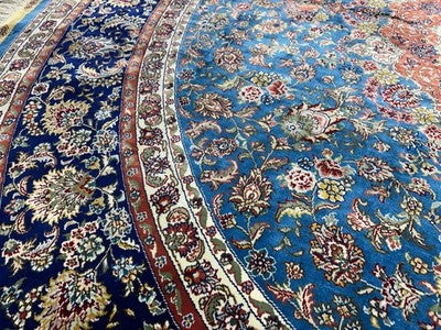 6’ Diameter Luxurious Hand-knotted 100% Silk Round Rug Handmade Blue 6x6