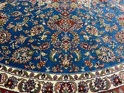 6’ Diameter Luxurious Hand-knotted 100% Silk Round Rug Handmade Blue 6x6