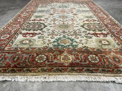 4’x6’ Hand-Knotted All-over Wool Mahal Rug - Traditional Oriental  Area Carpet