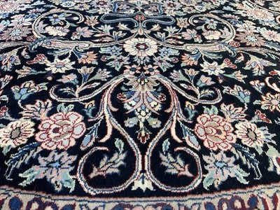 8’ Diameter Fine Hand-knotted Wool Round PakPersian Area Rug - Handmade Carpet 8x8 Black