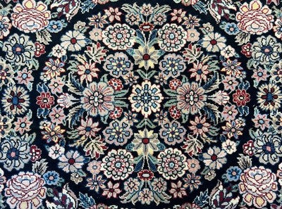 8’ Diameter Fine Hand-knotted Wool Round PakPersian Area Rug - Handmade Carpet 8x8 Black