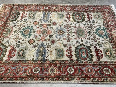 4’x6’ Hand-Knotted All-over Wool Mahal Rug - Traditional Oriental  Area Carpet