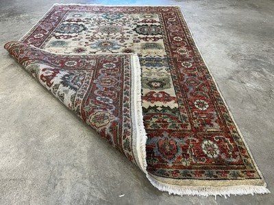 4’x6’ Hand-Knotted All-over Wool Mahal Rug - Traditional Oriental  Area Carpet