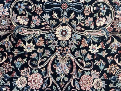 8’ Diameter Fine Hand-knotted Wool Round PakPersian Area Rug - Handmade Carpet 8x8 Black