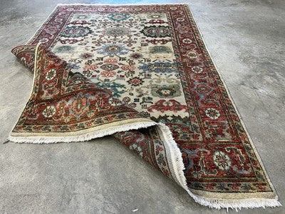 4’x6’ Hand-Knotted All-over Wool Mahal Rug - Traditional Oriental  Area Carpet