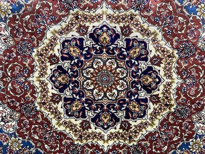 6’ Diameter Luxurious Hand-knotted 100% Silk Round Rug Handmade Blue 6x6