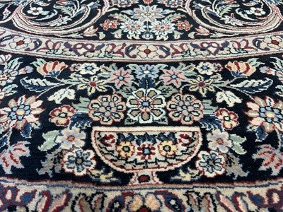 8’ Diameter Fine Hand-knotted Wool Round PakPersian Area Rug - Handmade Carpet 8x8 Black