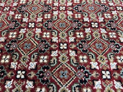 6’ Diameter Hand-knotted Wool Round Area Rug - Handmade Carpet 6x6 Burgandy Mahi Design