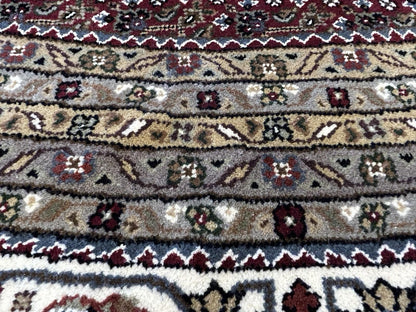 10’ Diameter Hand-knotted Wool Round Area Rug - Handmade Carpet 10x10 Burgandy