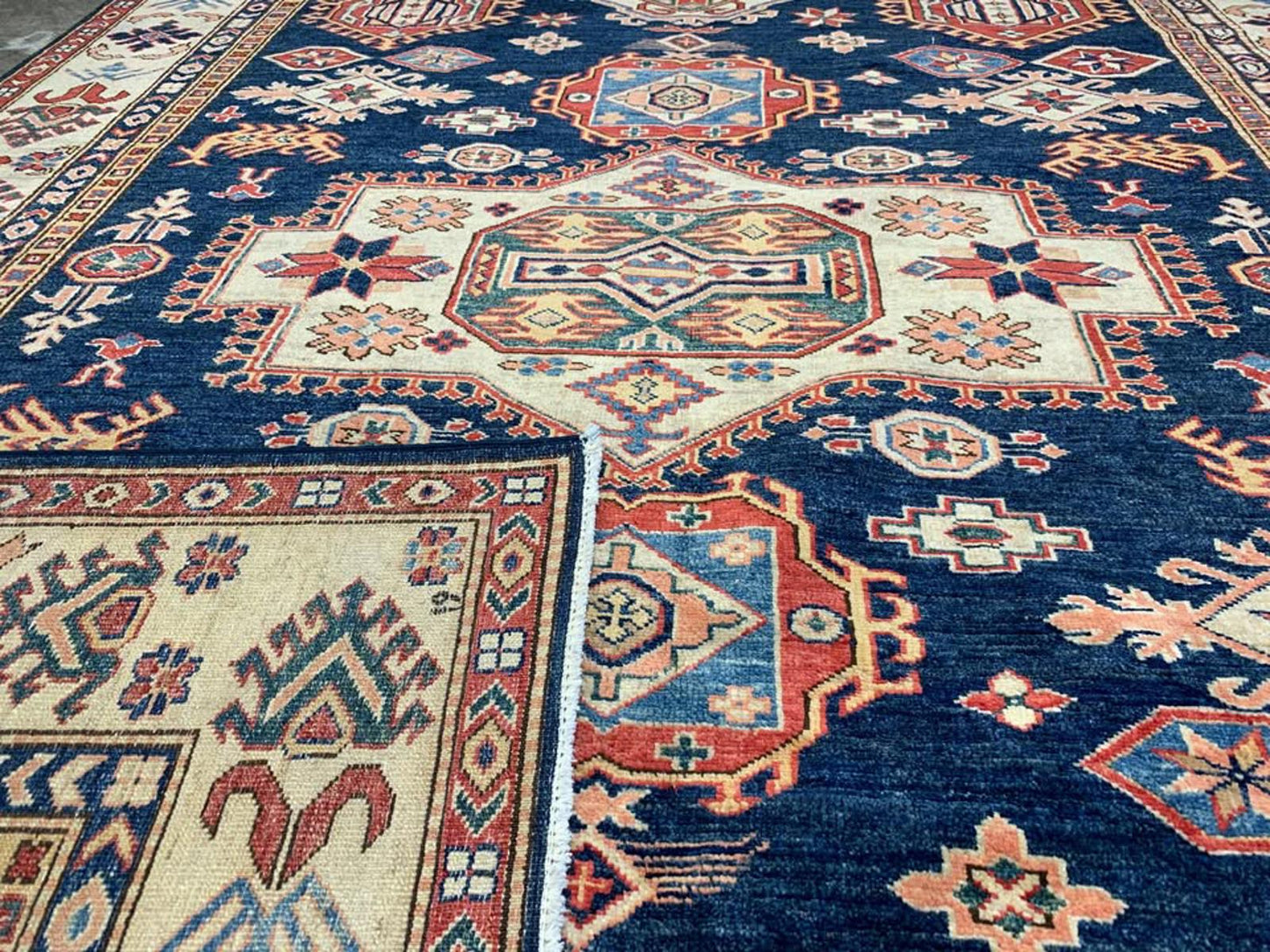 5'10"x7'6" Handmade 100% Wool Super Kazak Rug