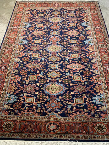 5'5"x7'1" Handmade 100% Wool IndoMahal Rug