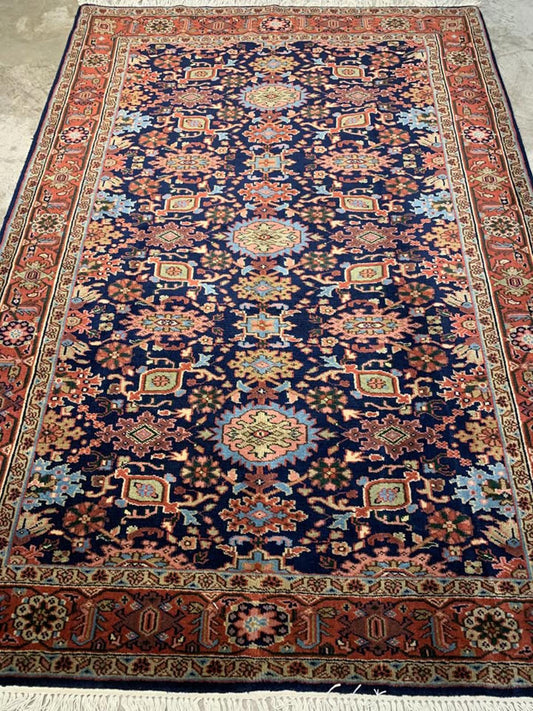 5'5"x7'1" Handmade 100% Wool IndoMahal Rug