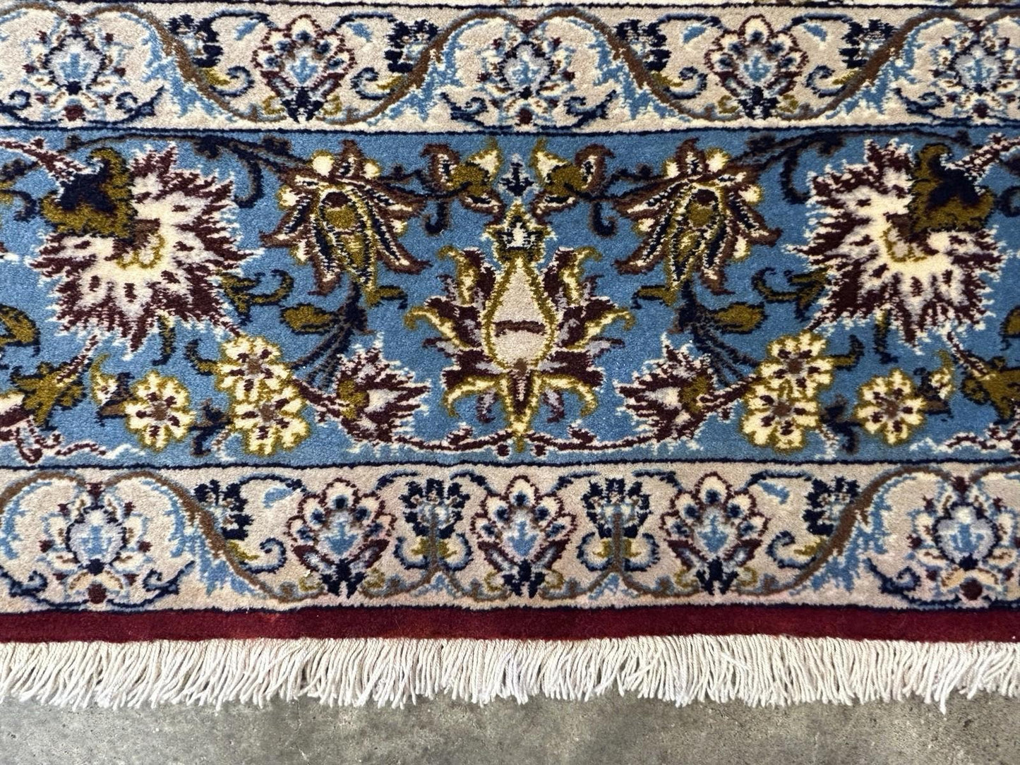 3’7”x5’3” Hand-Knotted Fine Wool & Silk Isfahane  Area Rug - Handmade Carpet 3x5