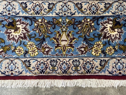 3’7”x5’3” Hand-Knotted Fine Wool & Silk Isfahane  Area Rug - Handmade Carpet 3x5