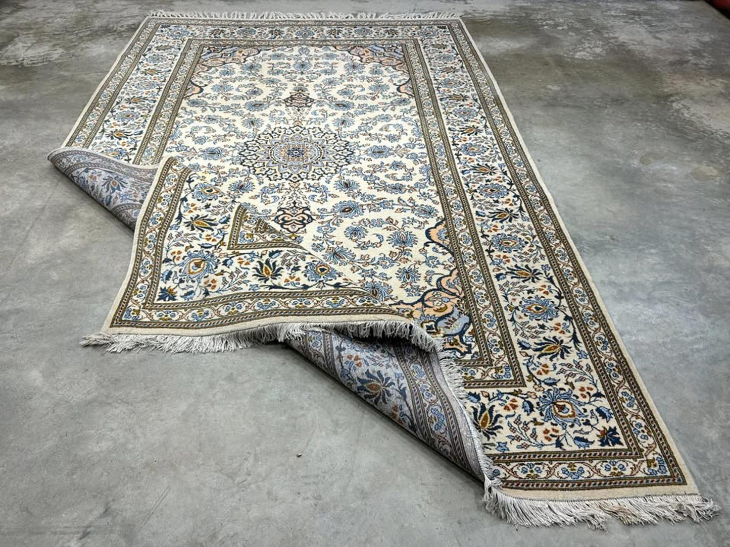 7'x10'9" Antique Handmade 100% Wool Persian Kashan Rug - Signed