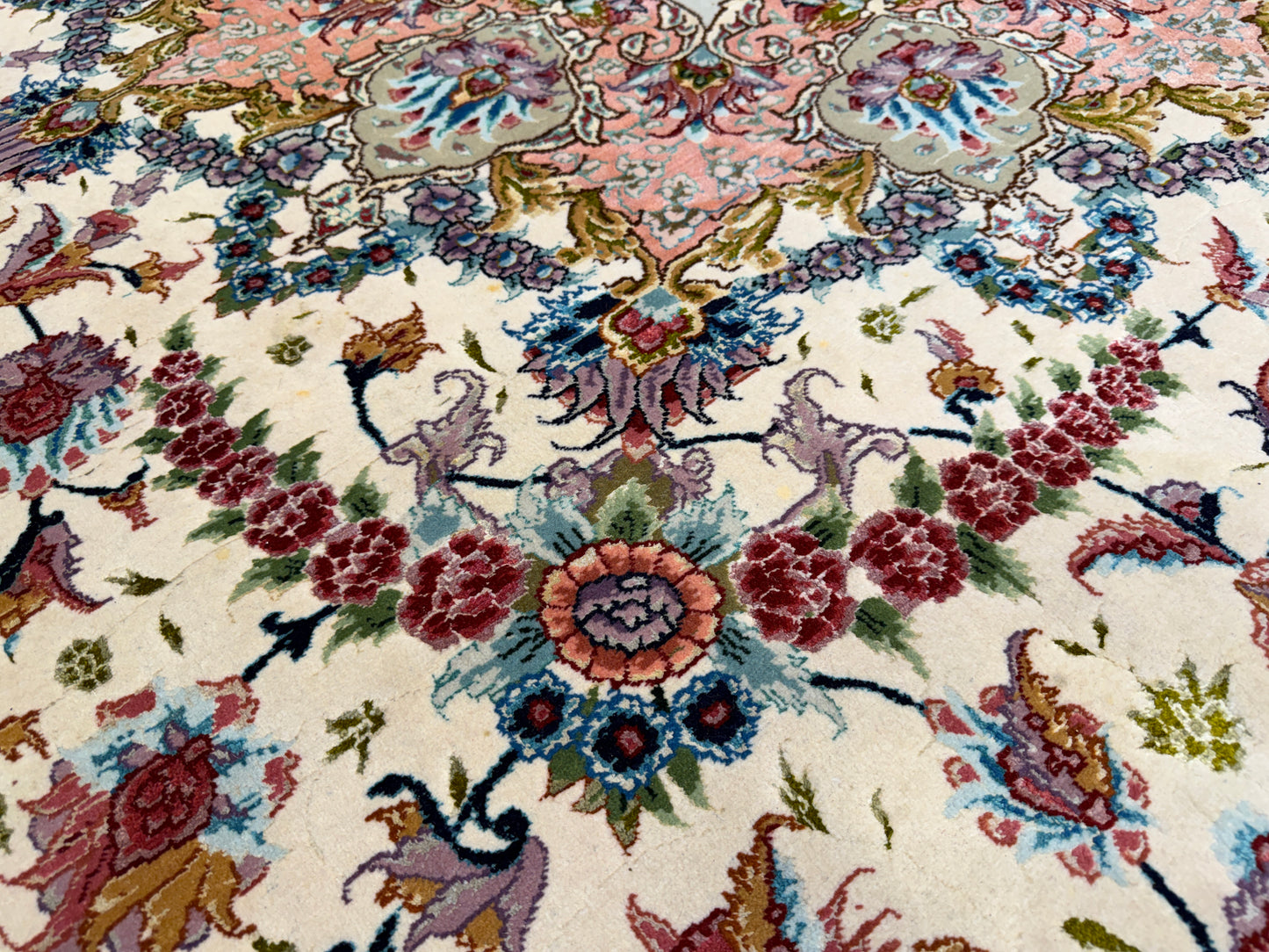 Hand-Knotted 70 Raj Persian Tabriz Rug - Signed - 9’8”x13’9”