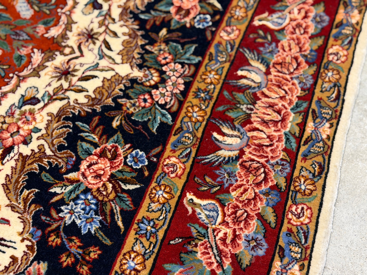 Hand-Knotted Persian Sarouk Rug - 4’5”x6’6”