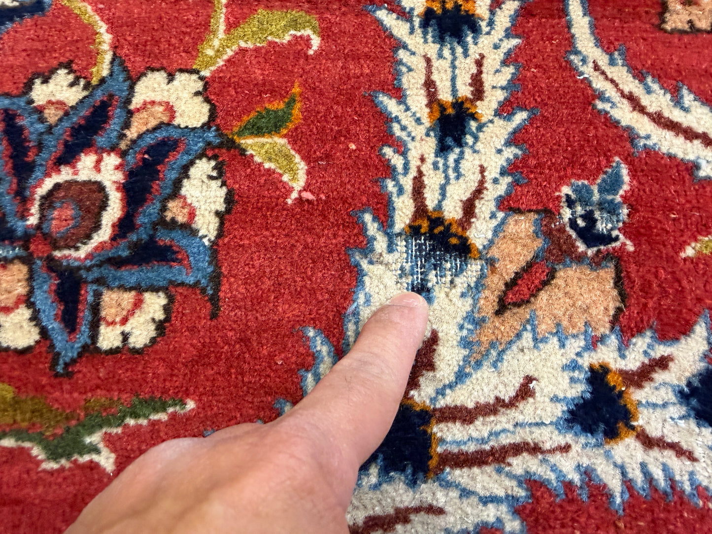 10’2”x14’2” Very Fine Vintage Hand-Knotted Wool Isfahan Persian Rug 10x14 Red All-Over Handmade Carpet