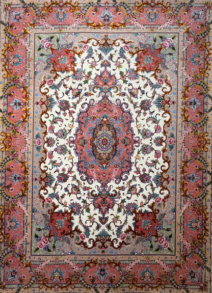 Hand-Knotted 60 Raj Persian Tabriz Rug - 4'11"x6'9"