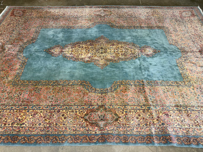 9’10”x14’5” Hand-Knotted Persian Kerman Rug