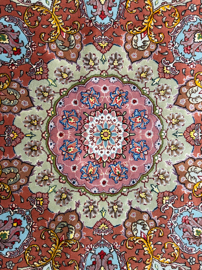Hand-Knotted 60 Raj Persian Tabriz Rug - 9’10”x13’7”
