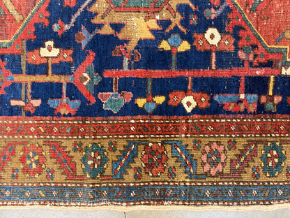 Hand-Knotted Antique Heriz Runner - 3’3”x17’9”