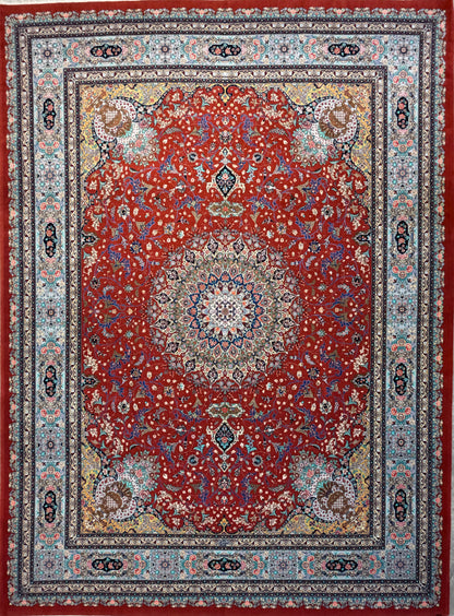 9’8”x13’3” Very Fine Hand-Knotted Persian Tabriz 80 Raj Signed Emad Fakher Area Rug