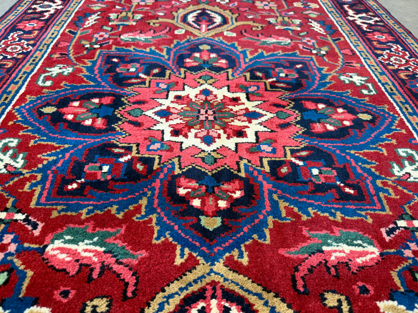 3’x13’ Hand-Knotted Wool Heriz Oriental Runner 3x13 Handmade Red Rug