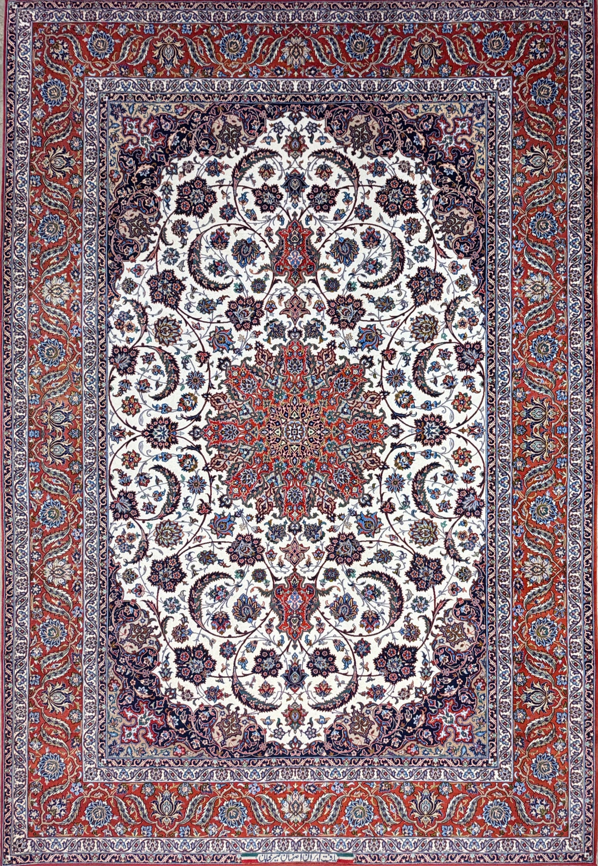 Hand-Knotted Persian Isfahan Rug - Signed Seirafian - 6'9"x9'10"