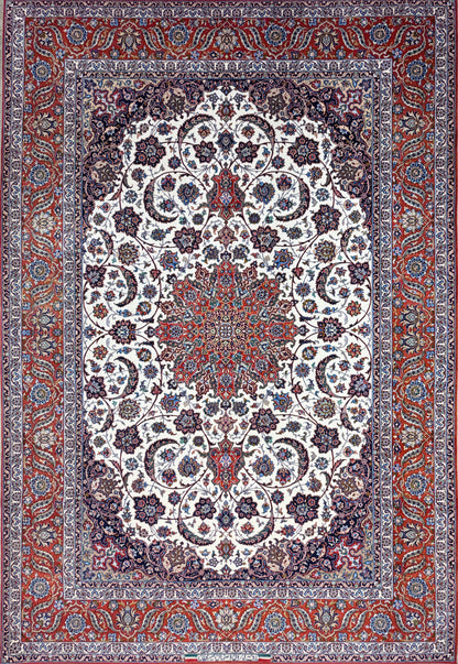 Hand-Knotted Persian Isfahan Rug - Signed Seirafian - 6'9"x9'10"