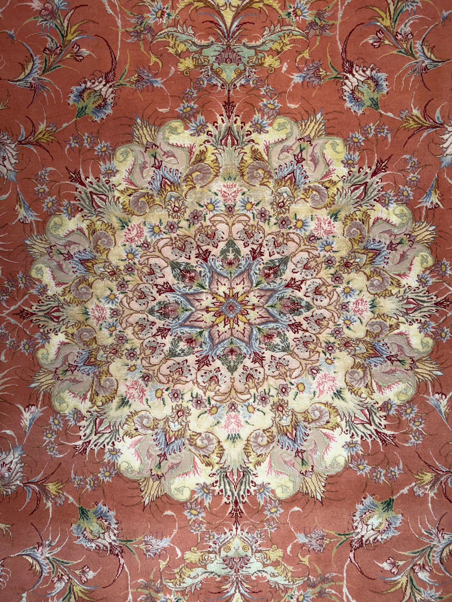 Hand-Knotted 60 Raj Persian Tabriz Rug - Signed Beheshti - 6’7”x9’9”