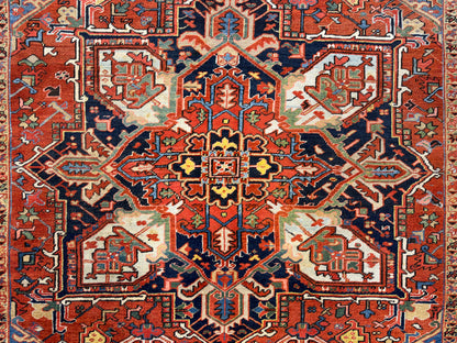 Hand-Knotted Persian Heriz Serapi Rug - 8’1”x10’5”