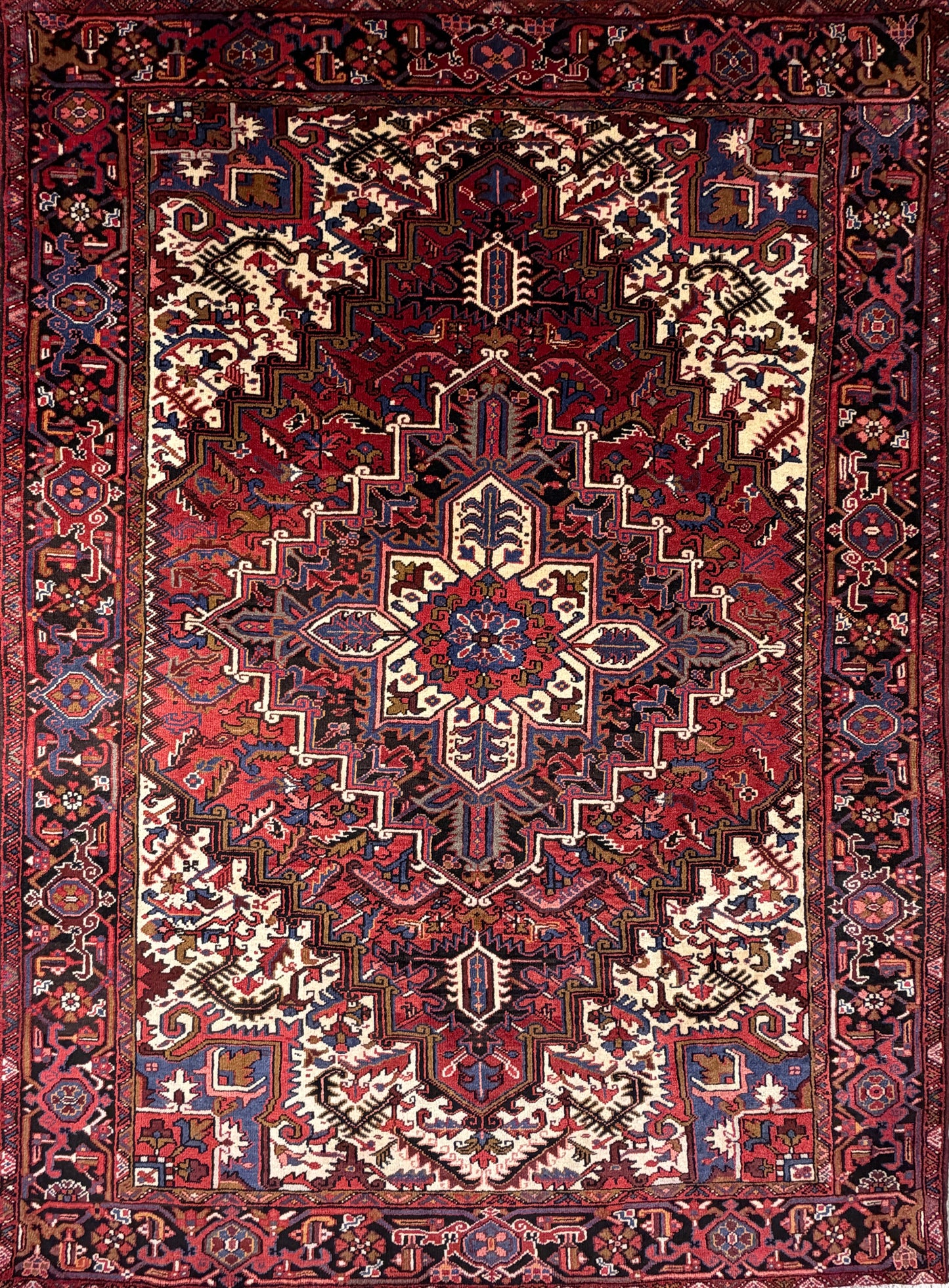 Hand-Knotted Persian Heriz Rug - 7’3”x9’9”