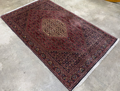 Hand-Knotted Persian Bidjar Rug - 3'8"x6'1"