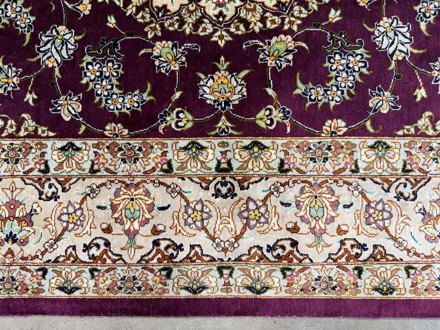 3x5 Luxurious Fine Hand-Knotted 100% Silk Signed Persiane Qume Rug Handmade