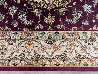 3x5 Luxurious Fine Hand-Knotted 100% Silk Signed Persiane Qume Rug Handmade