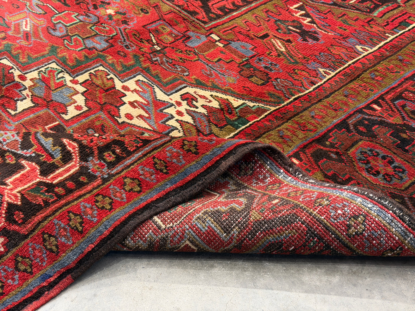 10’1”x12’6” Hand-Knotted Persian Heriz Area Rug