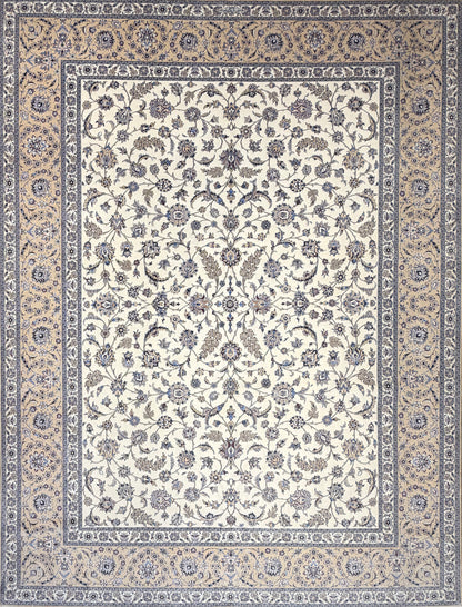 9’10”x12’11” Very Fine Hand-Knotted Persian Nain Signed Area Rug