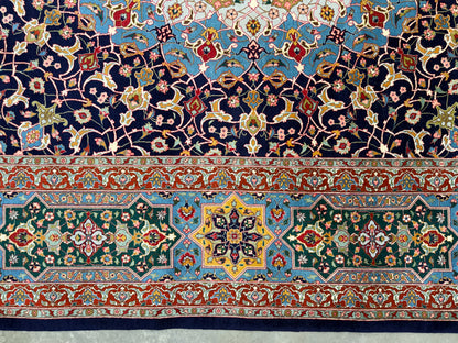 Hand-Knotted 60 Raj Persian Tabriz Rug - Dome Design - 9’8”x12’10”