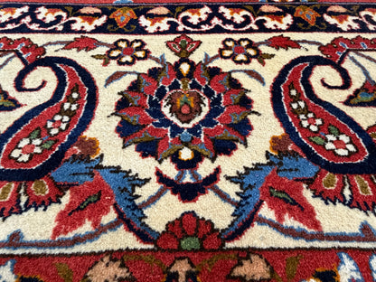 10’2”x14’2” Very Fine Vintage Hand-Knotted Wool Isfahan Persian Rug 10x14 Red All-Over Handmade Carpet