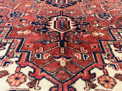 Hand-Knotted Persian Heriz Rug - 8’6”x12’3”