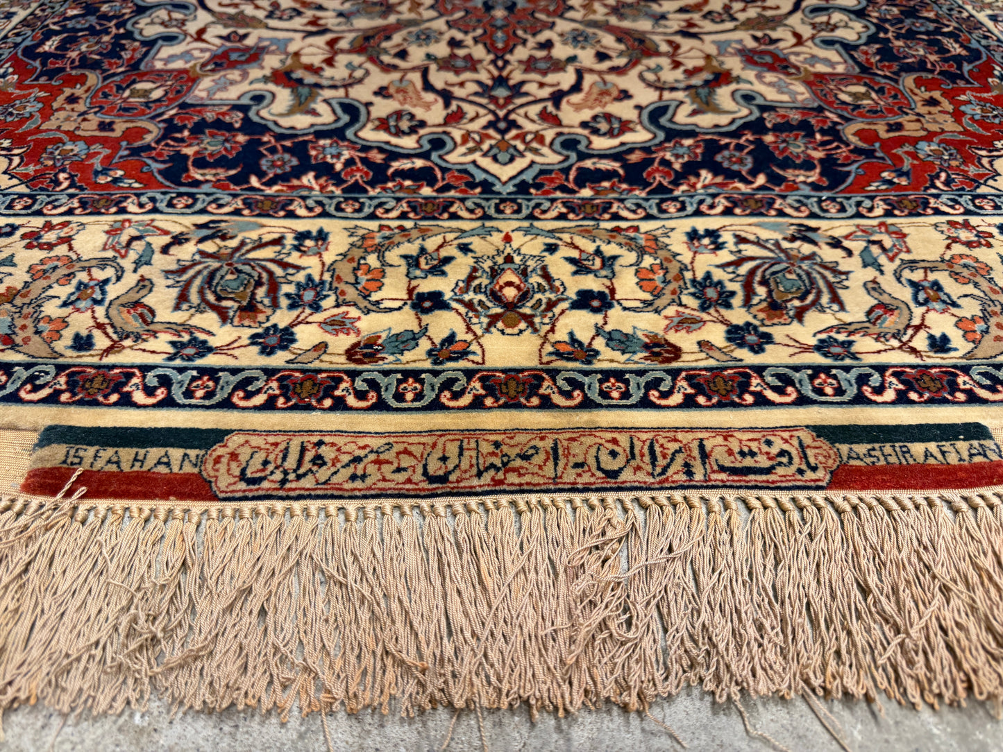 Hand-Knotted Persian Isfahan Rug - Signed Seirafian - 3’7”x5’9”