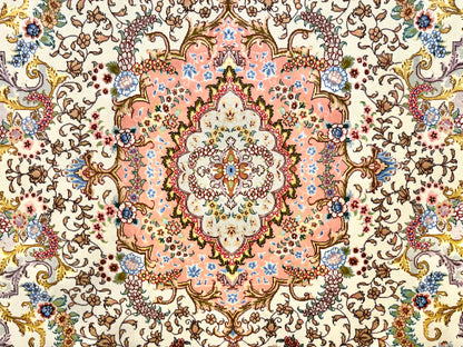 Hand-Knotted 70 Raj Persian Tabriz Rug - 6'8"x10'3"
