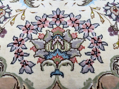 9’8”x13’8” Very Fine Hand-Knotted Persian Tabriz 80 Raj Area Rug