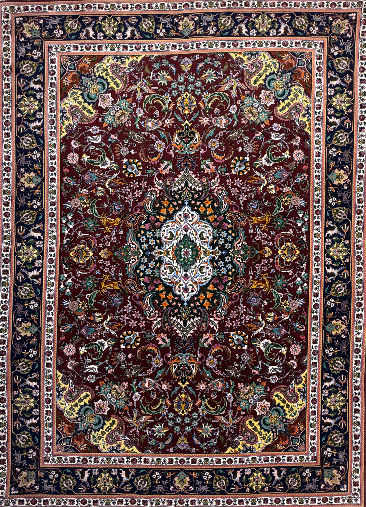 Hand-Knotted Persian Tabriz 60 Raj Rug - 4'9"x6'10"