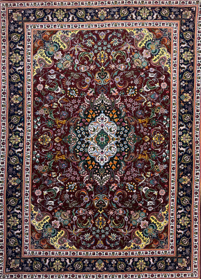 Hand-Knotted Persian Tabriz 60 Raj Rug - 4'9"x6'10"