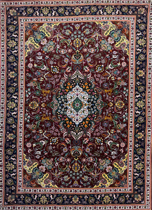 Hand-Knotted Persian Tabriz 60 Raj Rug - 4'9"x6'10"