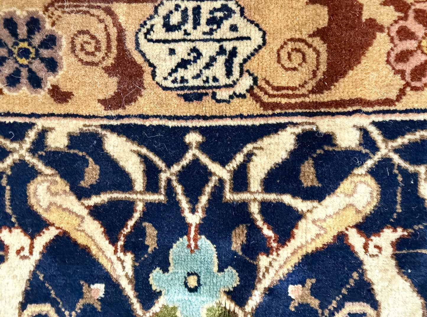 11’x15’ Antique Rust Hand-Knotted Very Fine Kork Wool Persian Tabriz Signed Javan Amirkhizi Area Rug Handmade